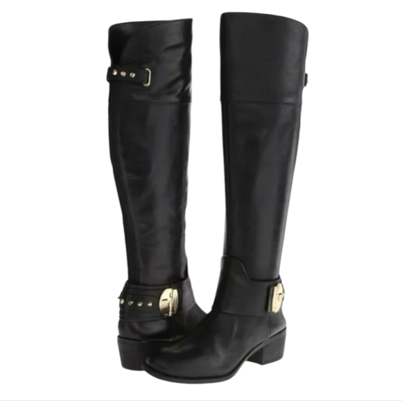 Vince‎ Camuto Beatrix Black Leather Over The Knee Boots NIB
